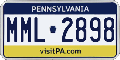 PA license plate MML2898