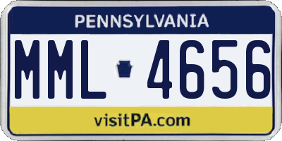PA license plate MML4656