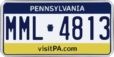PA license plate MML4813