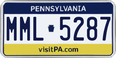 PA license plate MML5287