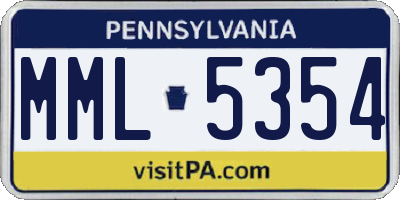 PA license plate MML5354