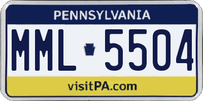 PA license plate MML5504