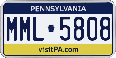 PA license plate MML5808