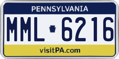 PA license plate MML6216