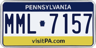 PA license plate MML7157