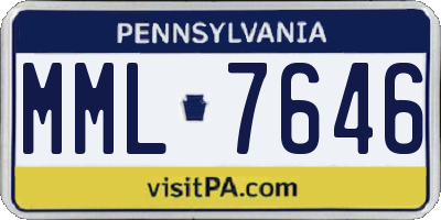PA license plate MML7646