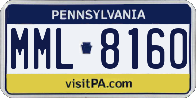 PA license plate MML8160