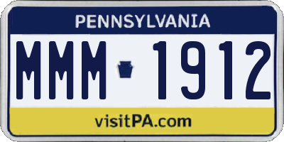 PA license plate MMM1912