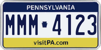 PA license plate MMM4123