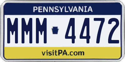 PA license plate MMM4472