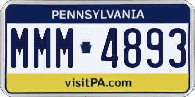 PA license plate MMM4893