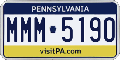 PA license plate MMM5190