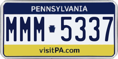 PA license plate MMM5337