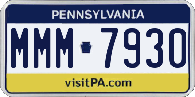 PA license plate MMM7930