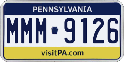 PA license plate MMM9126