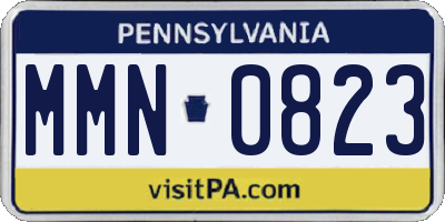 PA license plate MMN0823