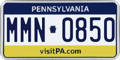 PA license plate MMN0850