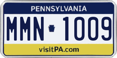 PA license plate MMN1009