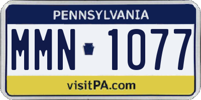 PA license plate MMN1077