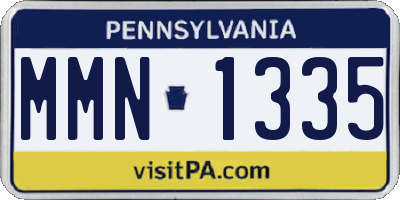 PA license plate MMN1335