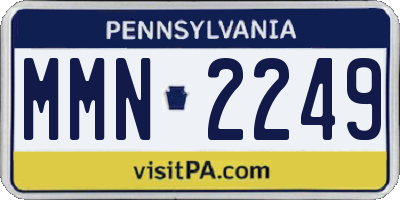 PA license plate MMN2249