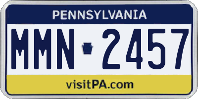 PA license plate MMN2457