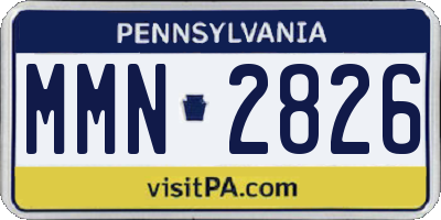 PA license plate MMN2826