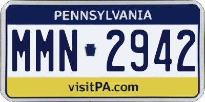 PA license plate MMN2942
