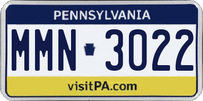 PA license plate MMN3022