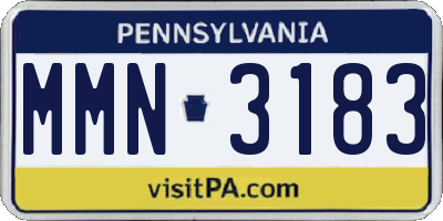 PA license plate MMN3183