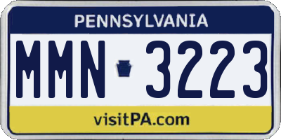 PA license plate MMN3223