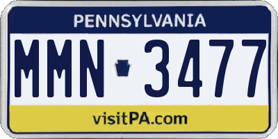 PA license plate MMN3477