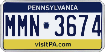 PA license plate MMN3674