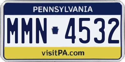 PA license plate MMN4532