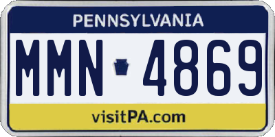 PA license plate MMN4869