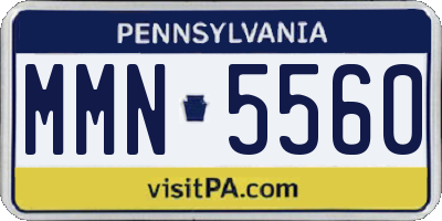PA license plate MMN5560