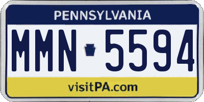 PA license plate MMN5594