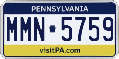 PA license plate MMN5759