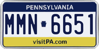 PA license plate MMN6651