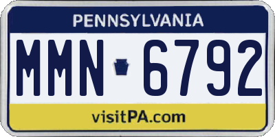 PA license plate MMN6792