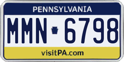 PA license plate MMN6798