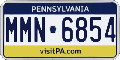 PA license plate MMN6854