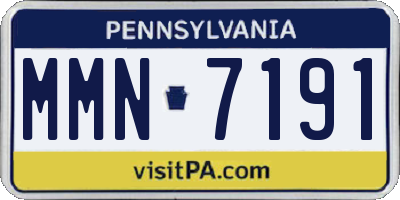 PA license plate MMN7191