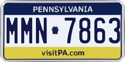 PA license plate MMN7863