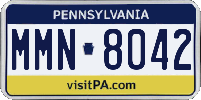 PA license plate MMN8042
