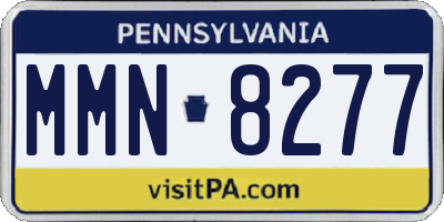 PA license plate MMN8277