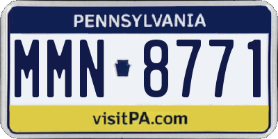 PA license plate MMN8771