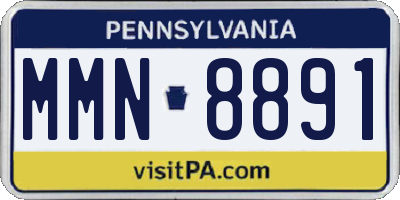 PA license plate MMN8891