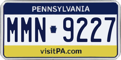 PA license plate MMN9227
