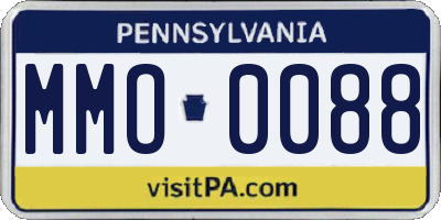 PA license plate MMO0088